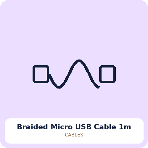 Braided Micro USB Cable 1m