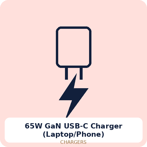 65W GaN USB-C Charger (Laptop/Phone)