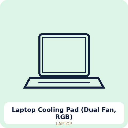 Laptop Cooling Pad (Dual Fan, RGB)
